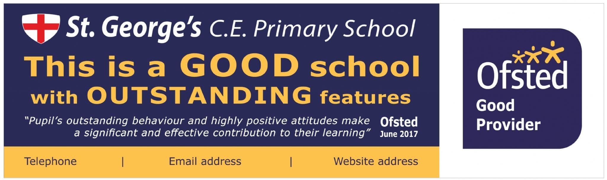 Ofsted Good (outstanding features) banner - Template 4